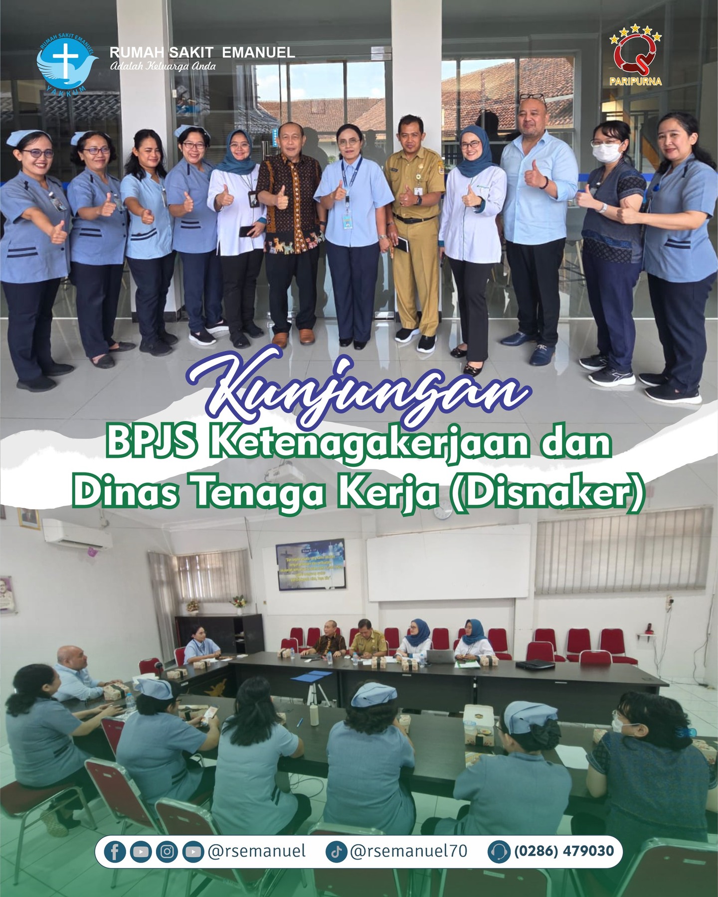 Kunjungan BPJS Ketenagakerjaan dan Disnaker ke RS Emanuel Memastikan Layanan Optimal bagi Korban Kecelakaan Kerja