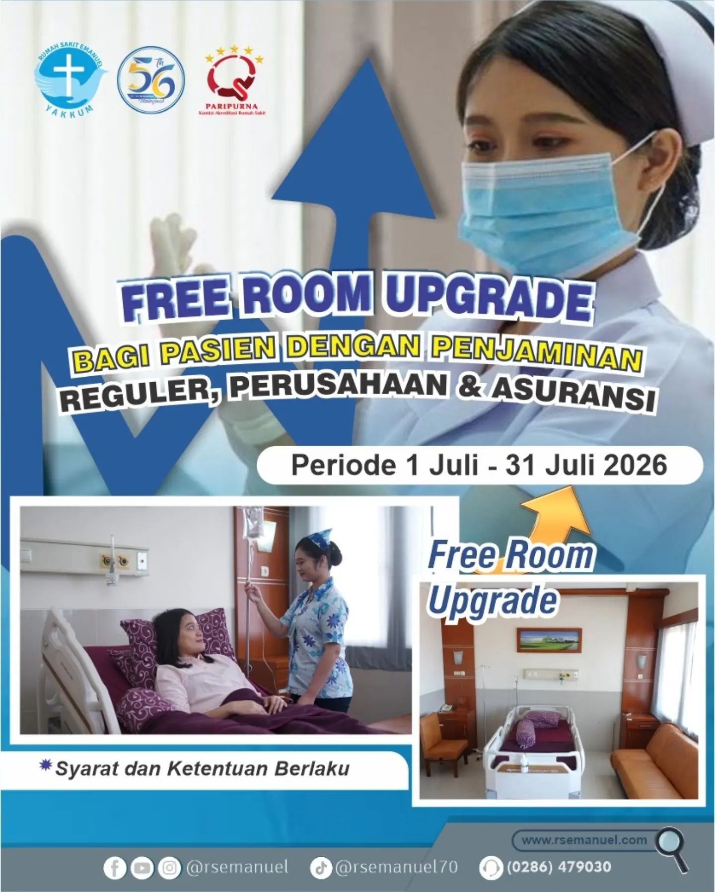 Promo Spesial Juli 2026 RS. Emanuel : Upgrade Kamar Gratis Hingga VIP