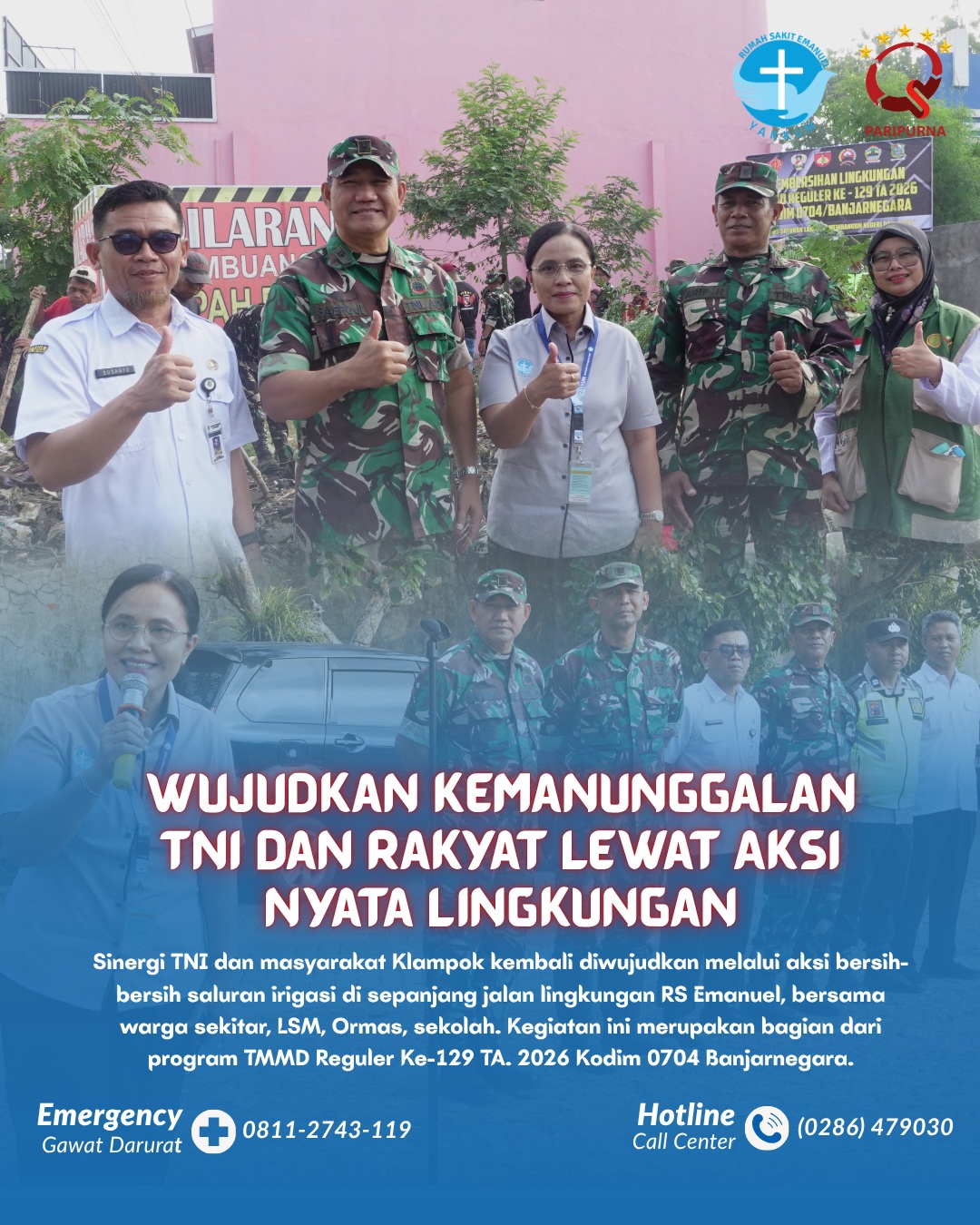 Sinergi TNI dan Masyarakat Wujudkan Lingkungan Bersih Melalui TMMD Reguler Ke-129 Kodim 0704/Banjarnegara